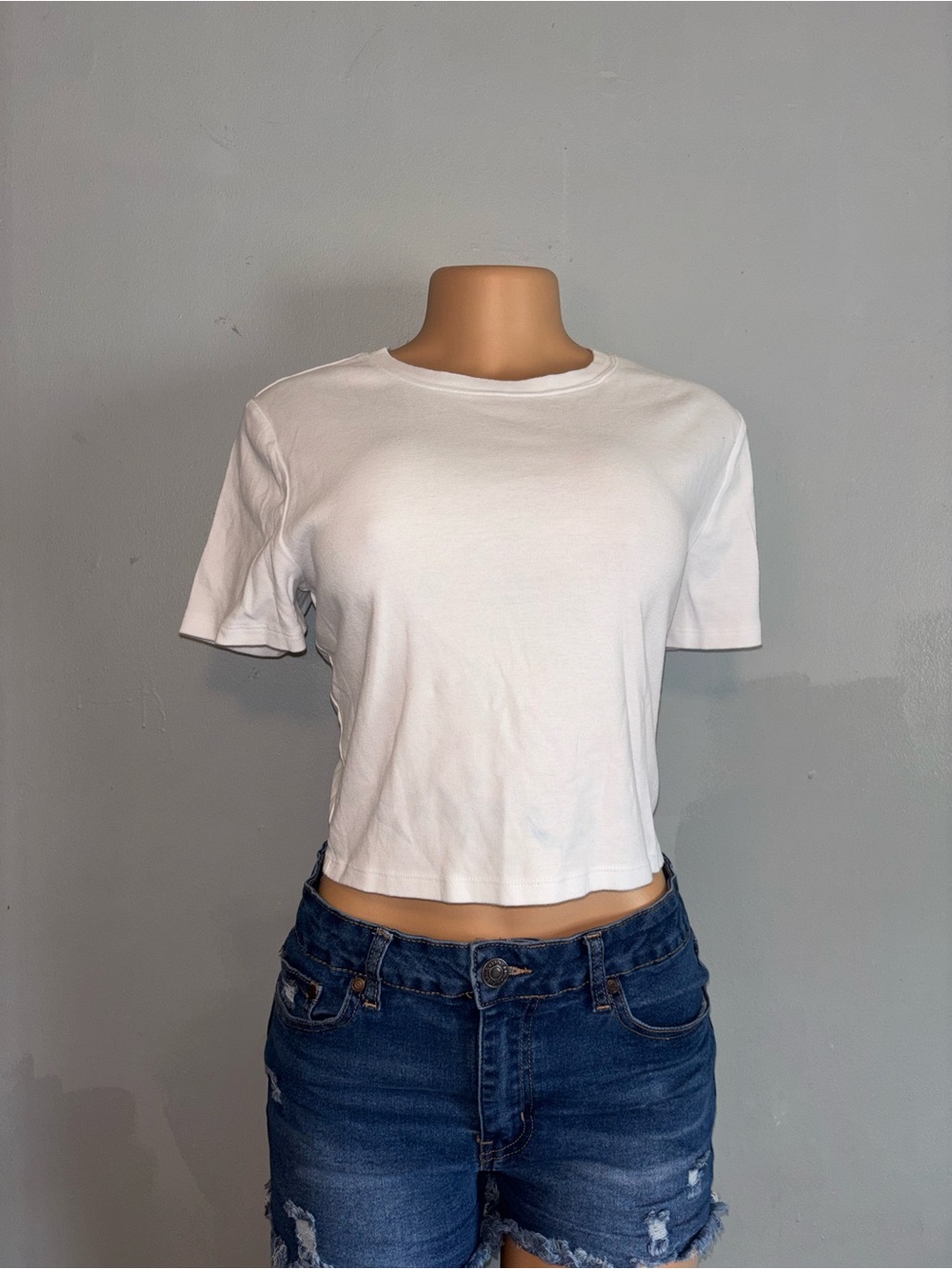 No Boundaries White Crewneck Crop Top